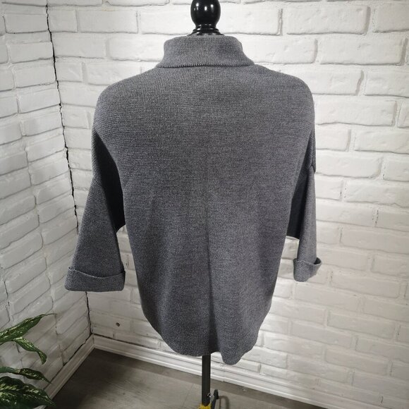 Cocogio Made in Italy Grey Ladies Size Medium Merino Wool Blend Cardigan - Picture 2 of 9